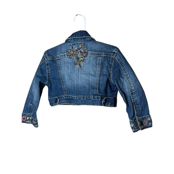Vintage‎ Crest Jeans Cropped Embroidered Denim Jacket Size 4 - Picture 7 of 8
